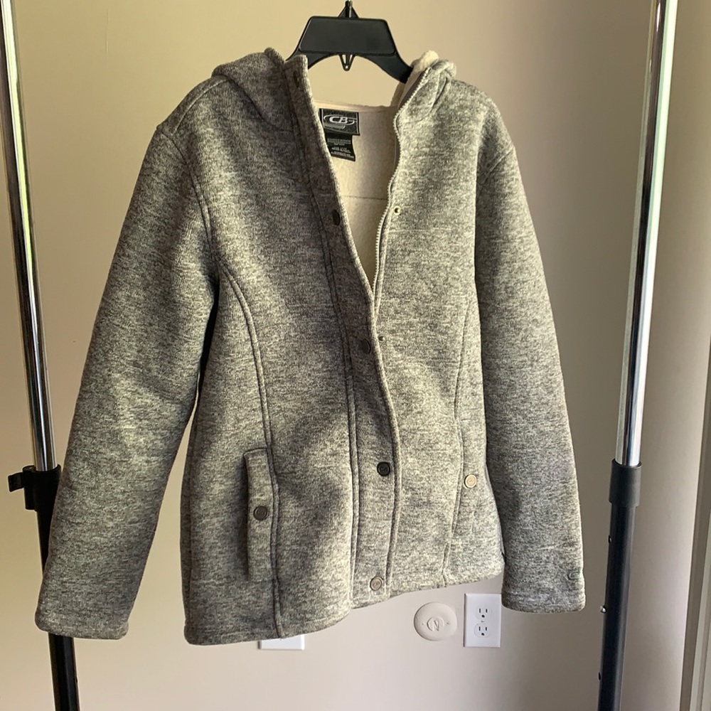Grey hooded jacket
